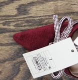 A New Day Rhinestone Bow Velvet Heels 94656737 Burgundy Red 7M