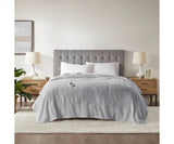 Serta Plush Electric Heated Blanket ST54-0127 84667711 Light Grey Queen