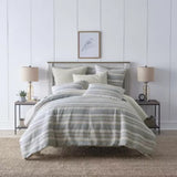 Linden Raine Cotton 3-pc. Duvet Cover Set Abyss Green King / Cal King