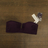DKNY Shirred U-Wire Bandeau Bikini Top DIMTS403 Port Purple L