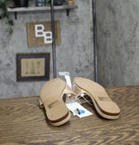 A New Day Embroidered Mesh Slide Sandals with Memory Foam Insole Tan Brown 7M