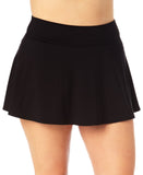 Anne Cole Plus Size Soft Band Rock Swim Skirt MYPB41401 Black 18W