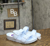 Shade & Shore Womens Neida Eva Two Band Footbed Sandals 86509395 Neida Blue 6M