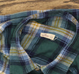 Hollister Womens Flannel Long Sleeve Button Up Shirt Blue / Green S