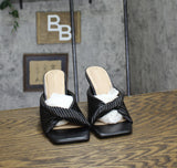 Journee Collection Womens Comfort Foam Greer Sandals Heels Black 9.5M