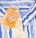 Coniglio Palm Beach Linen Blend Short Sleeve Shirt Wiggle Blue
