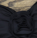 Kate Spade Womens Rosette Solids Bandeau Bikini Swim Top S7C456 Black M