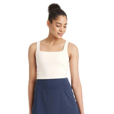 All In Motion Light Support Rib Squareneck Cropped Sports Bra Cream Off White S