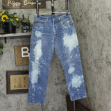 Levis Mens Vintage Y2K 501 Button Fly Jeans Bleached Blue See Measurements