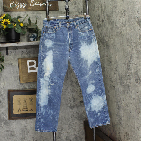 Levis Mens Vintage Y2K 501 Button Fly Jeans Bleached Blue See Measurements