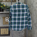 Hollister Womens Flannel Long Sleeve Button Up Shirt Blue / Green S