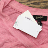 Jessica Simpson Womens Cold Shoulder Burnout Lightweight Shirt Top Pink L