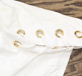 Michael Michael Kors Womens Grommet Tankini Swim Top MM30322 White M