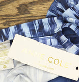 Anne Cole Ikat Tie-Dye Ring Plunge Tankini Swim Top 25PT26368 Blue 22W