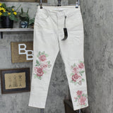 DG2 Womens Classic Stretch Artwork Printed Jean 720774 Khaki Camo Brown 8