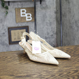 A New Day Womens Milan Slingback Pumps Lace 93708032 Cream Off White 6.5M