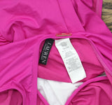 Lauren Ralph Lauren Over-The-Shoulder One Piece Swimsuit Freesia Pink 10