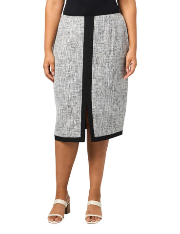 Kasper Womens Front Slit Business Pencil Skirt 10909113 Black Multi 12