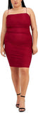 B Darlin Womens Plus Knit Rushed Bodycon Dress 2618906 Wine Red 14W