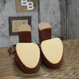 A New Day Womens Riah Platform Heels with Memory Foam Insole 88075191 Brown 7.5M