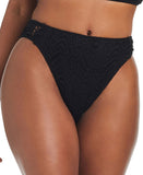Bar III Womens Crochet High-Rise Side Tab Bikini Swim Bottom MBGC25557 Black L