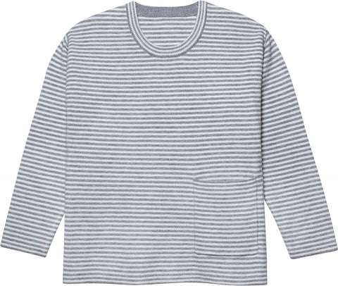Gerber Baby Boys Striped Sweater with Pocket Gray Heather 24M