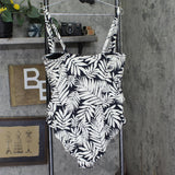 Bleu Rod Beattie Bandeau Over The Shoulder One Piece Swimsuit Black / White 22W