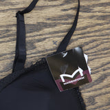 Maidenform Womens Lace Trim Triangle Rib Bralette Black 2XL
