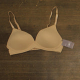 Auden Womens Luxe Stretch Wirefree Plunge Bra 94266692 Pearl Tan Brown 36B