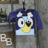 Hybrid Apparel Bluey Kids Girls Long Sleeve Graphic T-Shirt Tee Blue 2XS