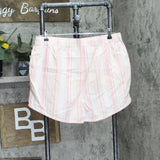 State Of Day Womens Striped Poplin Boxer Sleep Shorts 100185746MS Pink Stripe L