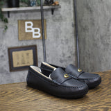 COACH Womens Sculpted C Leather Driver Loafer Shoes Midnight Navy Blue 7.5B