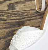 DV Dolce Vita Platform Block Heeled Pearl Dress Sandal Ivory Off White 8.5M