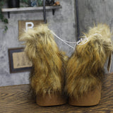 A New Day Womens Terra Boots Faux Fur Fuzzy 94715799 Brown 11M