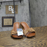 Universal Thread Aaliyah Raffia Strappy Knot Sandal Heels Cognac Brown 7.5M