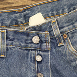 Levis Mens Vintage Y2K 501 Button Fly Jeans Bleached Blue See Measurements