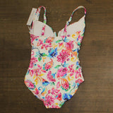 Anne Cole Women’s V-Wire One Piece Swimsuit Watercolor Paisley White Multi 8