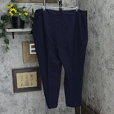 Le Suit Plus Size Contrast-Trim One-Button Pant Suit suit White / Navy Blue 24W