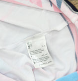 JM Collection Printed Cold Shoulder Top with Necklace Pink Gemstone Combo XL