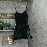 B. Darlin Juniors Sleeveless Velvet A-Line Dress 196Y104 Hunter Green 9/10