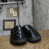 Stars Above Womens Merritt Platform Shine Scuff Slide Slippers Black L (9-10)