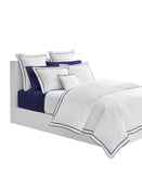 Lauren Ralph Lauren Sateen Border Duvet Cover White / Nsvy Blue Full / Queen