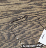 Express Beaded Mini Tassel Fringe Choker Necklace Gunmetal White 16'' + 4"