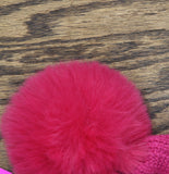 On 34th Womens Boxed Rib-Knit Beanie Gift Pom Pom Rolled MO1542501 Bright Pink