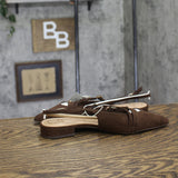 A New Day Womens Twiggy Multi Buckle Mini Heel Flats 94303759 Brown 8M