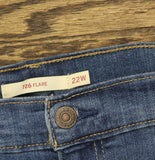 Levi's 726 High Rise Flare Womens Jeans Button Fly Take a Walk Blue 22W