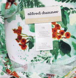 Alfred Dunner Knit Cardinal Birds Print Long Sleeve Shirt Blouse White Multi 1X