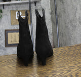 INC International Concepts Womens Secia Western Booties Black Microsuede 10M