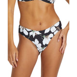 Volcom Womens Bikini Bottoms Cheeky Coverage Swim Midnight Lily Black Multi M