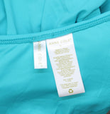 Anne Cole Standard Twist Front Shirred One Piece Swimsuit Teal Blue Green 8